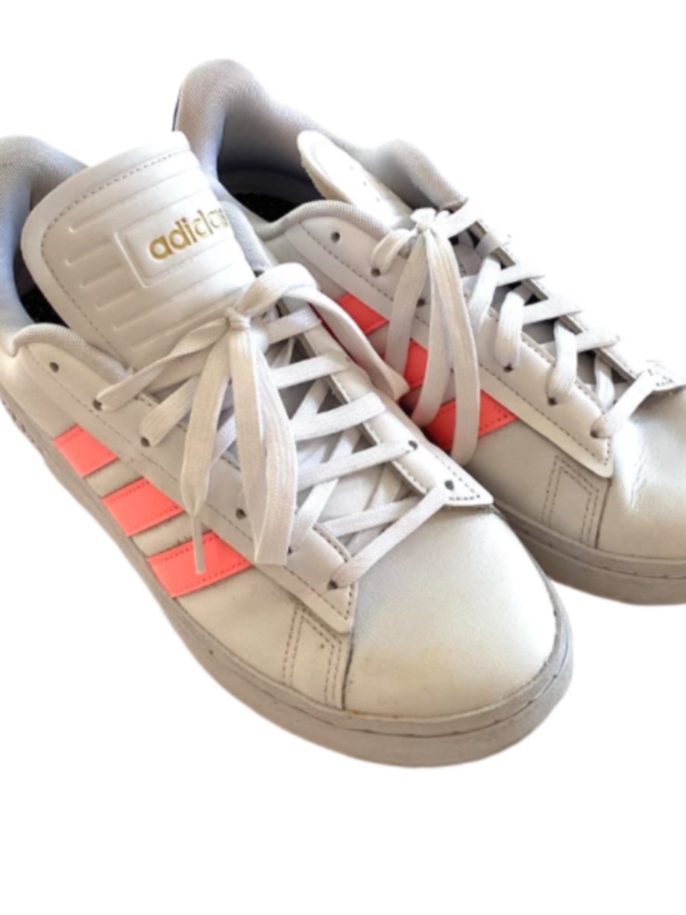 Adidas Womens Pink and White Campus Sneakers, 9.5